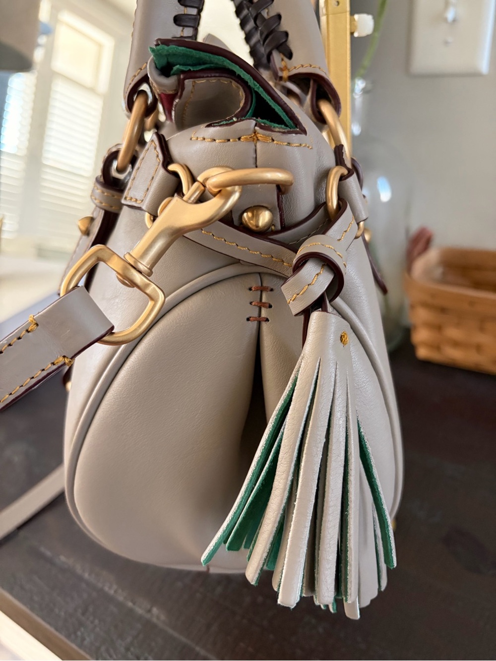 Dooney & Bourke Florentine Leather Mini Satchel — Light Taupe - Picture 3 of 9